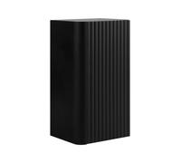 3E 3xE living.com Meuble de Salle de Bains Suspendu, Demi-Colonne avec Porte, 3 étagères, Noir, 35 x 68 x 30 cm