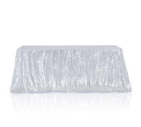 3E Home Nappe rectangulaire à paillettes argentées pour fête de mariage, banquet, nappe à paillettes argentées, 125 cm x 200 cm