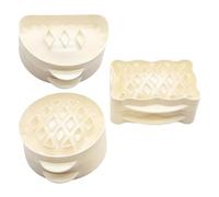 3er-Set beige Mini-Pastetenformen aus Kunststoff, Handformen zum Backen, Teiggitter-Pressform, einfach zu verwenden für Gebäck, Party-Snacks, Thanksgiving und Weihnachten