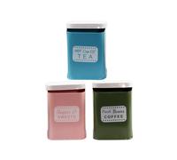 3er Set Vintage Dose Inventaire Café Thé Sucre Récipient avec Couvercle Campagne