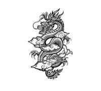 3feuilles Tatouages Éphémères Style Chinois, À Base De Jus De Fruits Et D'Herbes, Effet Dragon. Résistants À L'Eau Et Aux Frottements, Longue Durée.
