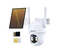 Caméra de Surveillance extérieur 5MP WiFi sans Fil Sirène Alarme+Panneau Solaire 4 Spotlight+Siren, ANRAN Q3 Max Noir