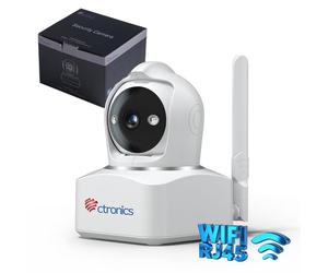 3G/4G LTE Caméra Surveillance Intérieure Ctronics avec Carte SIM, 360° PTZ , Image 4MP , Détection Humaine/Mouvement, Suivi Auto