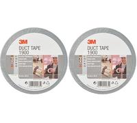 3M 1900 Ruban adhésif économique Gris Argenté Ruban adhésif pour tous les travaux de réparation, d'étiquetage et d'étanchéité, 50 mm x 50 m, 1 x rouleau de ruban adhésif (Lot de 2)