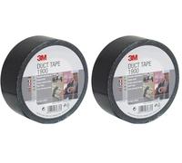 3M 1900S50 Ruban Adhésif Toilé, Noir, 50 mm x 50 m (Lot de 2)