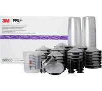 3M 26000 PPS 2.0 Kit de pistolet pulvérisateur, couvercles et petits récipients jetables, filtre standard 200 microns, 650 ml, noir, argent