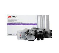 3M 26000 PPS 2.0 Kit de Pistolet pulvérisateur, couvercles et Petits récipients jetables, Filtre Standard 200 microns, 650 ML, Noir, Argent
