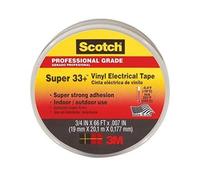 3M 33 Scotch Super Ruban Vinyle d`Isolation Electrique Hautes Performances, 19 mm x 20 m, Noir - 80611207012