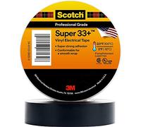 3M Scotch Super 33+ Ruban électrique isolant en vinyle, noir, 25 mm x 33 m, 0,18 mm x1 morceau