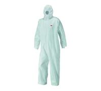 3M 4520 Combinaison de protection, blanc%2vert, type 5/6, taille M, matériel SMMS peu pelucheux, respirant, antistatique, poignets tricotés x20 morceau