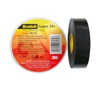 3M Ruban isolant électrique en vinyle Scotch Super 33+ – noir 19 mm x 33 m, 0,18 mm – 1 morceau