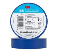 3M Temflex 165 Ruban isolant électrique en vinyle, bleu, 19 mm x 20 m, 0,15 mm x100 morceau