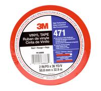3M ruban adhésif en PVC souple 471 F, rouge, 50 mm x 33 m, 0,13 mm Emballage individuel x24 morceau