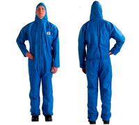 3M 4515B Combinaison de protection, bleu, TYPE 5/6, taille M, matériel SMMS peu pelucheux, finition élastique x5 morceau