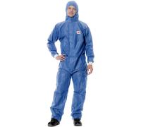 3M 4530 Combinaison de protection, bleu+lanc, type 5/6, taille 3XL, matériel SMMS peu pelucheux, respirant, antistatique, ignifugé, manchettes tricotées x1 morceau