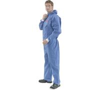 3M 4530 Combinaison de protection, bleu+lanc, type 5/6, taille XXL, matériel SMMS peu pelucheux, respirant, antistatique, ignifugé, manchettes tricotées x1 morceau