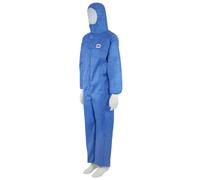 3M 4532+ B Combinaison de protection, bleu, TYPE 5/6, taille M, matériel SSMMS peu pelucheux, respirant, fermeture éclair à décoller, manchettes tricotées x20 morceau