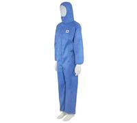3M 4532+ B Combinaison de protection, bleu, TYPE 5/6, taille XL, matériel SSMMS peu pelucheux, respirant, fermeture éclair à décoller, manchettes tricotées x20 morceau