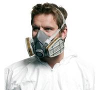 3M 50685 Kit de démarrage demi-masque, 1x demi-masque 6300 taille L, 2x filtres à gaz/vapeur 06915 A2*, 2x filtres à particules 5935 P3R, 2x couvercles de filtre 501, 10x chiffons de nettoyage 105, *c