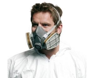 3M 50685 Kit de démarrage demi-masque, 1x demi-masque 6300 taille L, 2x filtres à gaz/vapeur 06915 A2*, 2x filtres à particules 5935 P3R, 2x couvercles de filtre 501, 10x chiffons de nettoyage 105, *c