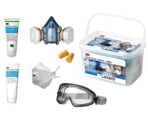 3M 50686 Kit de démarrage demi-masque, 1x demi-masque 7502, 2x 06915 cartouches filtrantes actives A2, 4x 5935 filtres à particules P3, 2x 501 couvercles de filtre, 2x masque à particules confort FFP2