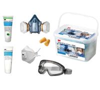 3M 50687 Kit de démarrage demi-masque, 1x demi-masque 7503, 2x 06915 cartouches filtrantes actives A2, 4x 5935 filtres à particules P3, 2x 501 couvercles de filtre, 2x masque à particules confort FFP2
