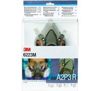 3M 6223M Kit demi-masque A2P3 Contenu : 1 masque 6200, 2 filtres 6055 A2, 4 filtres 5935 P3R, 2 couvercles 501 x1 morceau