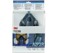 3M 7523M Kit 1x masque silicone 7502M, 2x filtres 6055 A2 , 4x filtres 5935 P3R, 2x couvercles 501 x1 morceau