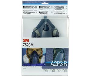 3M 7523M Kit 1x masque silicone 7502M, 2x filtres 6055 A2 , 4x filtres 5935 P3R, 2x couvercles 501 x1 morceau