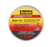 3M 80611207012 33+ Scotch Super Ruban Vinyle d'Isolation Electrique Hautes Performances, 19 mm x 20 m, Noir