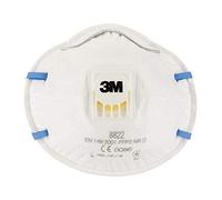 3M 8822 Lot de 3 Masques respiratoires filtrant coque avec soupape contre particules irritantes