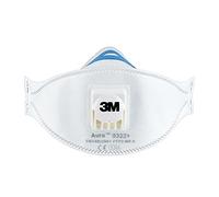 3M 9322 Lot de 2 Masques respiratoires filtrants pliables avec soupape contre particules irritantes