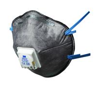 3M 9922 Masque anti-odeur FFP2 avec valve d'expiration Cool-Flow, contre les particules solides ainsi que les aérosols liquides non volatils, jusqu'à 10 fois la valeur VME pour l'ozone ainsi que contr
