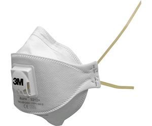 3M Aura Masque antipoussière, FFP1, avec valve, série 9312+ | 10 masques par paquet, Blanc, Taille unique