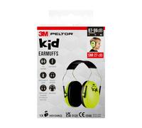 3M Casque antibruit pour enfants Peltor H510AK, vert fluo, Taille ajustable, Contre des niveaux de bruit de 87 à 98 dB (SNR : 27dB) écoles, concerts, festivals, feux d'artifice, événements sportifs