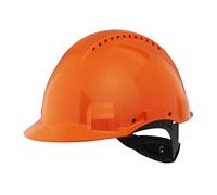 3M Casque de sécurité 3M G3000 orange, ventilé, avec harnais à crémaillère et basane synthétique