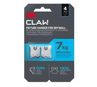 3M Claw Lot de 4 crochets muraux pour accrocher des tableaux et des plaques de plâtre, pour décoration d'intérieur, jusqu'à 7 kg, idéal pour les objets lourds