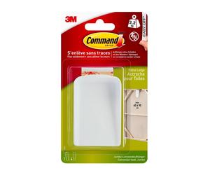 3M Command Accroche-écran 17045WHI-1-FGN, blanc, jumbo, 1 crochet + 4 bandes/paquet x11 morceau