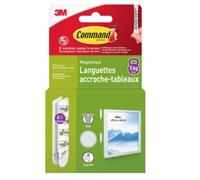 3M Command Bande de montage d'images 17204WHI-4-FGN, Blanc, Moyen, 4 paires (8 bandes) x1 morceau