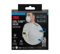3M 8822PRO5 FFP2 Lot de 5 masques respiratoires pour ponçage manuel et outils électriques