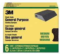 3M CP041-6P Éponge de ponçage, 7,8 x 12,9 x 2,5 cm, Grain Moyen, 6 éponges, Noir