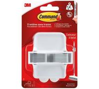 3M - Crochet adhésif - Coinceur balai - Supporte 1 8 kg - Blanc - Lot de 1