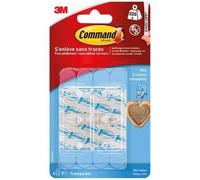 3M Crochet adhésif Mini S – plastique transparent – supporte 225 g – Lot de 6