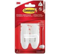 3M Crochet adhésif avec pointe en métal – Blanc, taille M – Supporte 1,3 kg – Lot de 2
