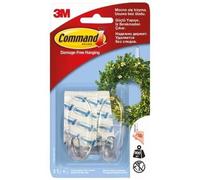 3M - Crochet adhésif - Ovale moyen - Crochet pointe plastique - Supporte 900 g - Transparent - Lot de 2