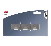 3M - Crochet adhésif - Patères - 3 têtes - Métal - Supporte 2,8 kg