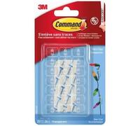 3M - Crochet adhésif - Petits clips transparents - Transparent - Lot de 20