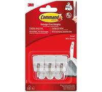 3M - Crochet adhésif - Rectangulaire petit - Crochet pointe métal - Supporte 225 g - Lot de 3