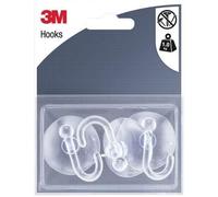 3M - Crochet ventouse - Rond - Supporte 1 kg - Transparent - Lot de 3