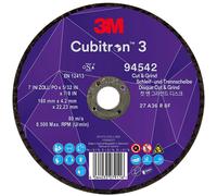 3M Cubitron 3 Cut & Grind Disque à ébarber, 180 mm, 4,2 mm, 22,23 mm, 36+, type 27 #94542 x10 morceau